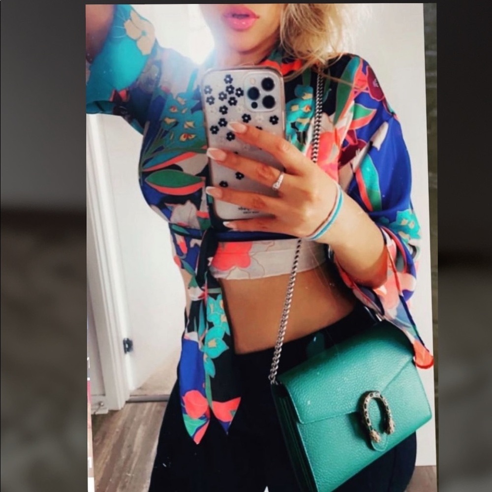 Zara crop top. Satin. Multi colored. Brand new with tags.